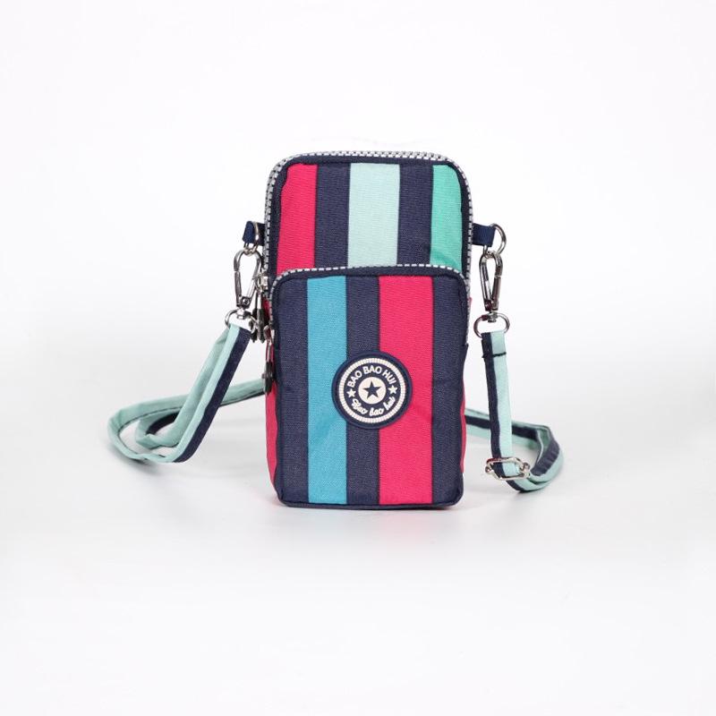 Nylon Schulter-Crossbody-Handytasche für Damen, Sport Laufen Mehrschichtige Reißverschlusstasche Armbandtasche, Clutch Münzbörse, Schlüsselhalter