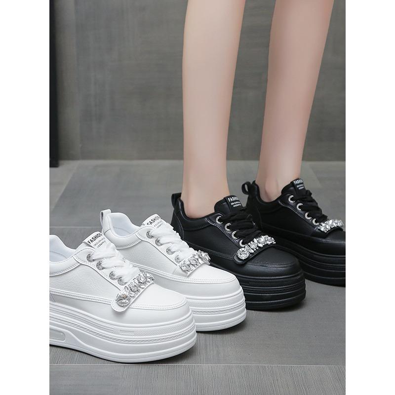 8CM Absatz Sneakers für Damen echtes Leder Plateau Keil Damen Freizeitschuhe Damen Laufschuhe Sneakers Pumps