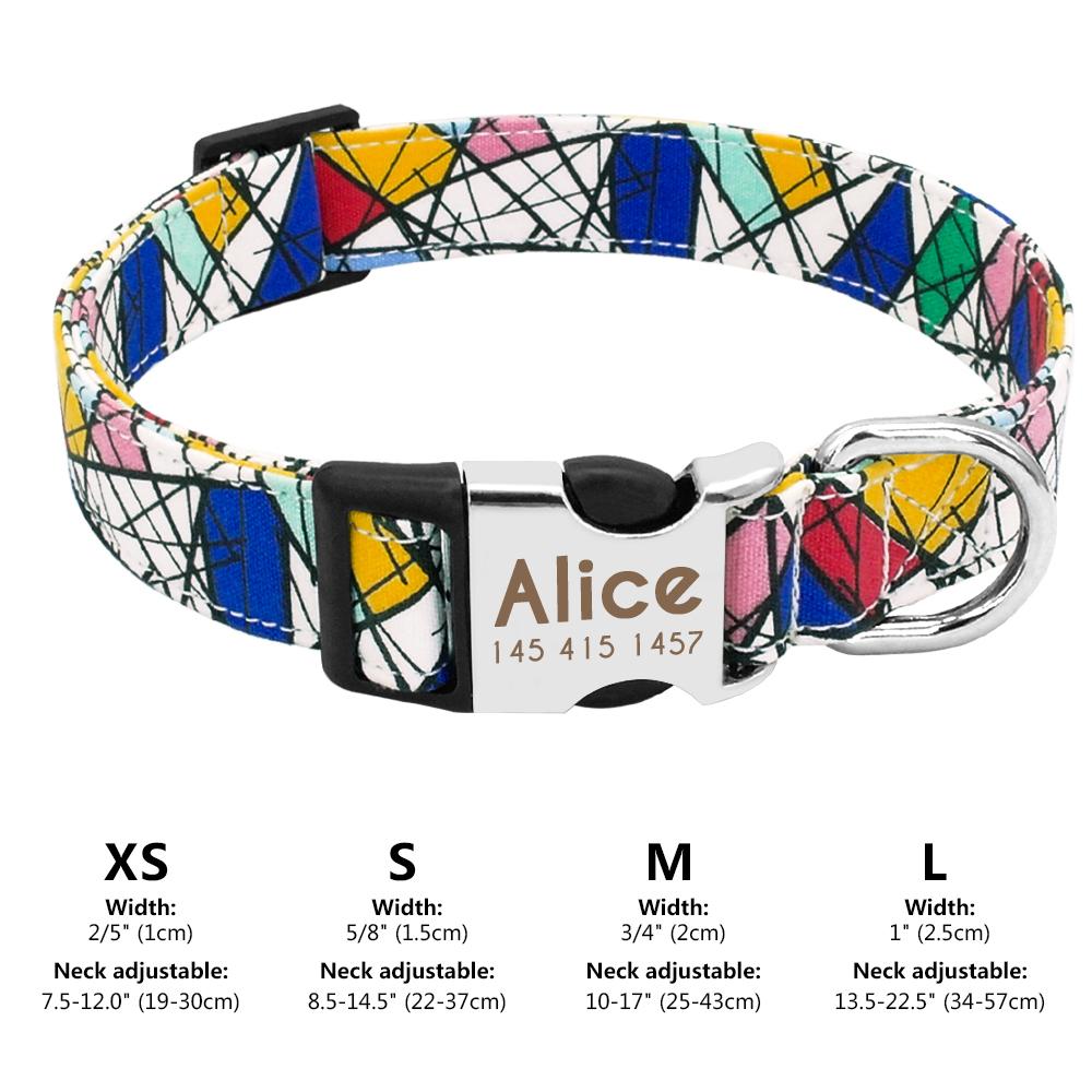 Zgardă Personalizată Indiană pentru Câine Pisică, Zgărzi Personalizate din Nailon pentru Căței Chihuahua Pug, Zgărzi pentru Animale de Companie Ajustabile pentru Câini Mici Medii Mari