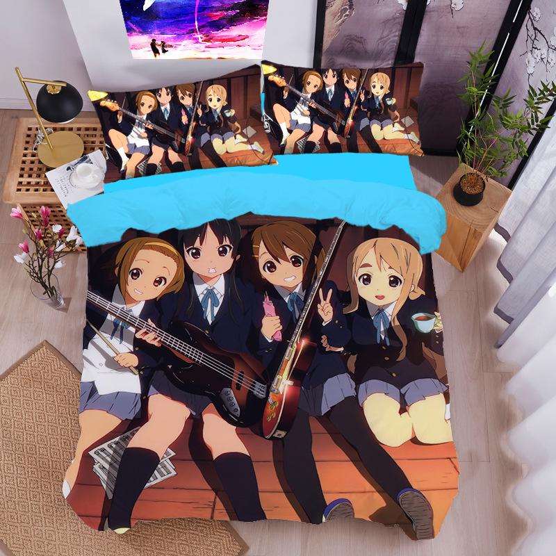 Ho-kago Tea Time Bedding Set Yui Hirasawa Duvet Cover Set,Soft And Breathable,All-Season Universal Gifts for Children girls boys