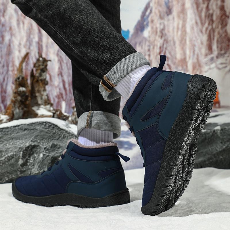 New Fashi Yellow Men's Winter Sneakers Large Size 48 Waterproof Hiking Shoes Men Warm Plush Outdoor Sports Sneaker for Men