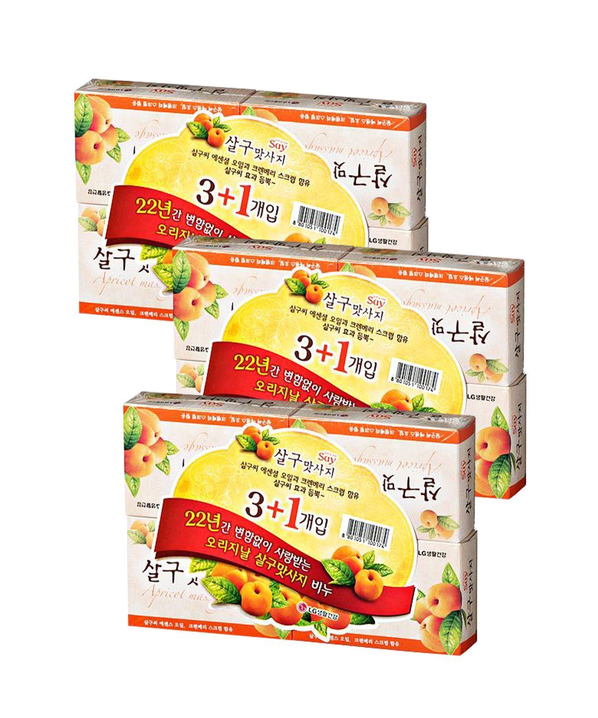 Apricot Massage Soap 100g 3+1 pack x 3 pack
