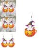 Halloween Themed Ghost Pumpkin Pot Pattern Women Acrylic Earrings For Men And Women Summer