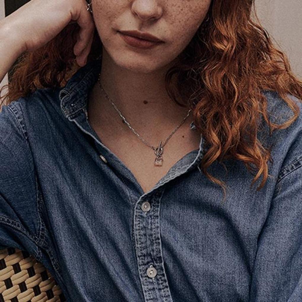 Clear Lock Toggle Bar Necklace (Heart) OTN222907QWW