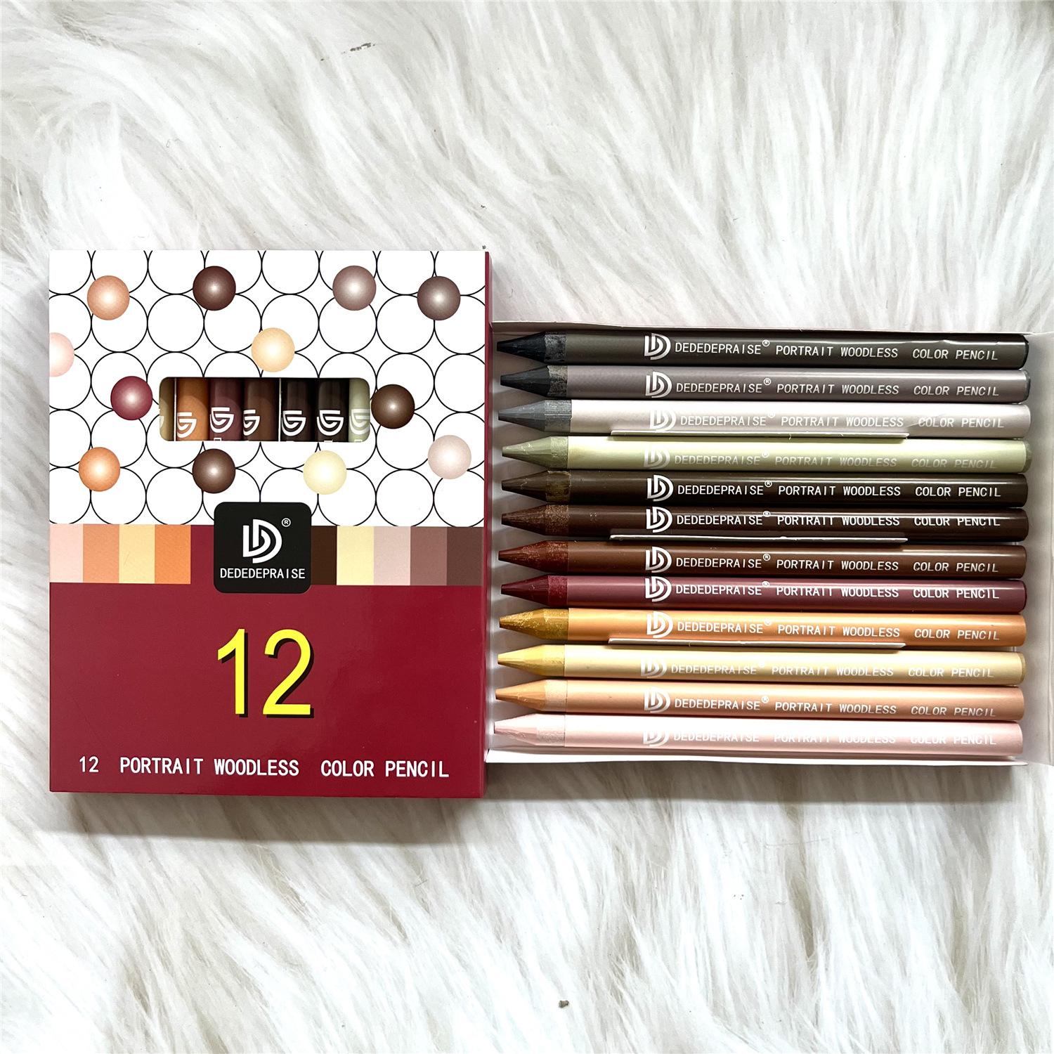Houtloze Aquarelpennen 12 Tekenpotloden Kleurpotloden Set voor Volwassenen Kunstbenodigdheden voor Studenten Volwassen Kunstenaars Beginners