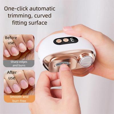 3 w 1 Elektryczny trymer do paznokci Automatyczne polerowanie Paznokci dziecka Nożyczki Obcinacz Manicure Cutter Akcesoria Z oświetleniem LED