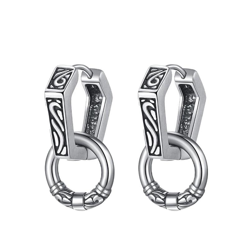 Edelstahl Wikinger Ohrhänger Nordische Wikinger Schmuck Verstellbar Punk Unisex Geschenk für Männer Frauen