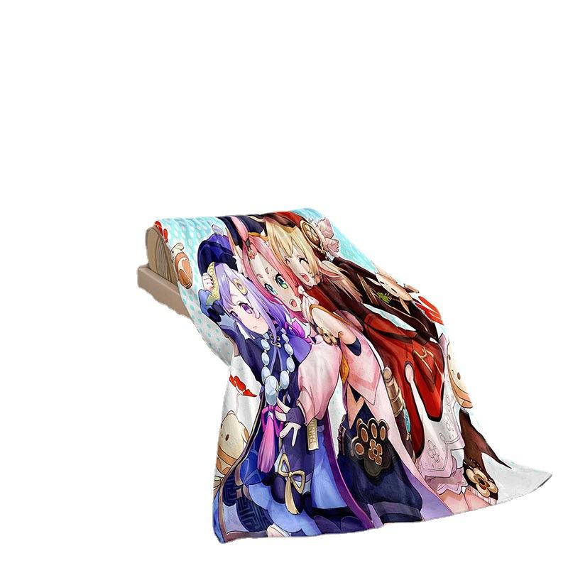 Cartoon Himan Yuanshen Series Double-Sided Flannel 3D Digital Printing Blanket Blanket