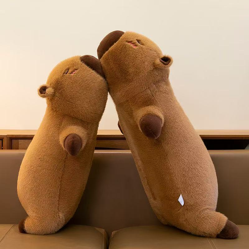 Peluche Capibara Kawaii Giocattolo Capibara Imbottito Bambola Soffice Cuscino Morbido per Sonno Lungo Cuscino per Divano Giocattoli per Pisolino per Scuola Natale