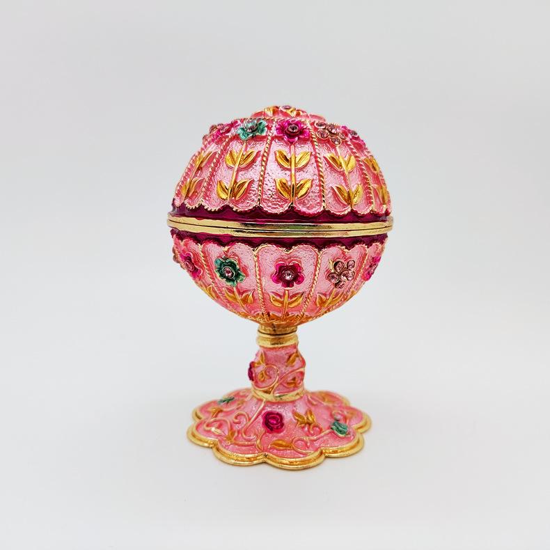 

Популярные металлические украшения эмалированное яйцо домашнее украшение рождественская свадебная коробка ремесла сувенир розовый