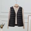 Womens Lightweight Down Vest V-Neck Loose Fit Short Plus Size Layering Fall 2025
