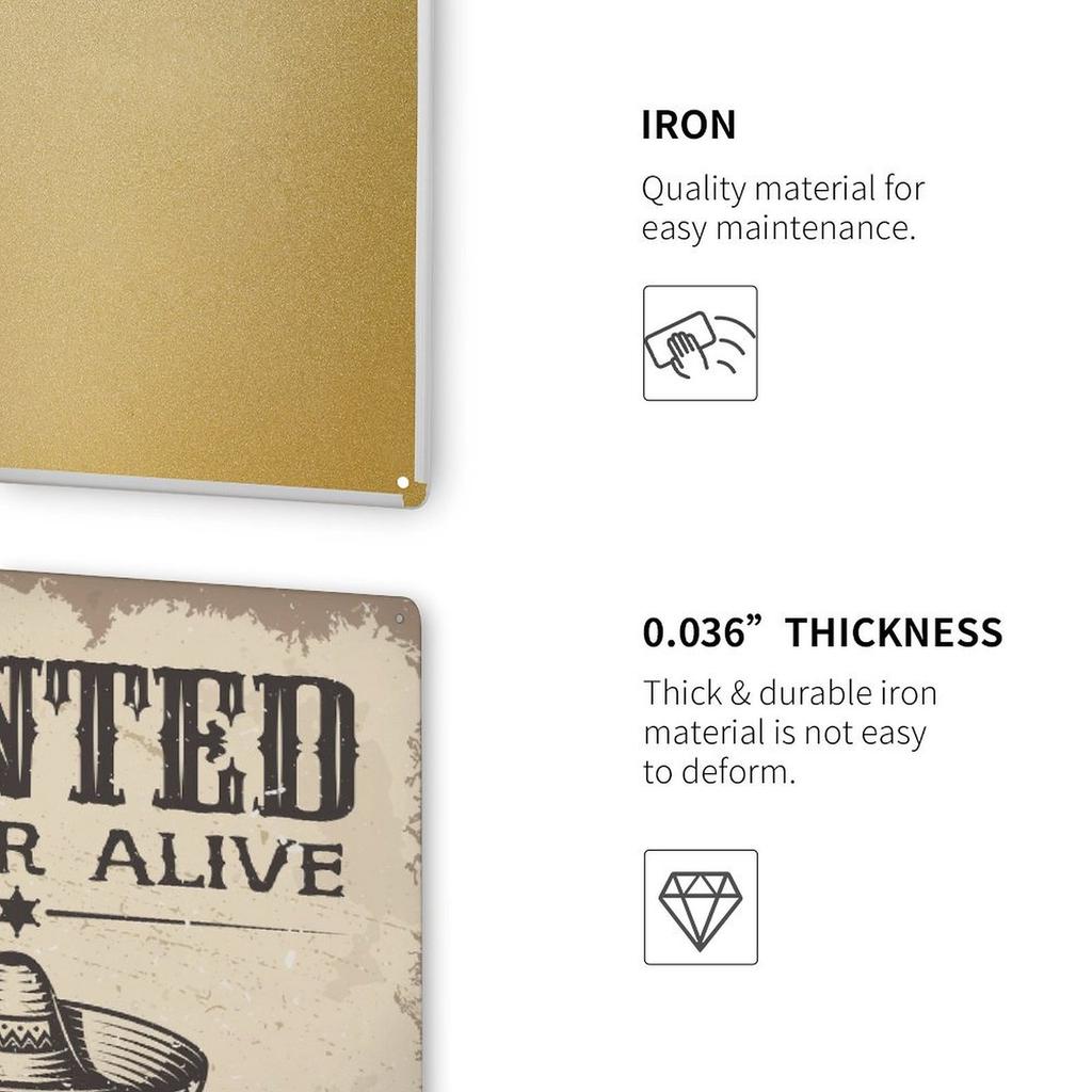 1 Pack Mid-Century Retro Tin Sign with Rough Rusted Style for Classic Indoor Décor, Available In 20x30cm or 30x40cm