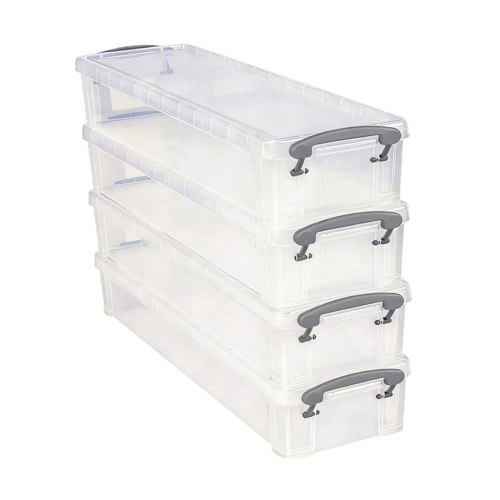 

Transparent Storage Box with Lockable Buckles Multipurpose Organizer for Creative Desk Accessories and Toy Crafts серый