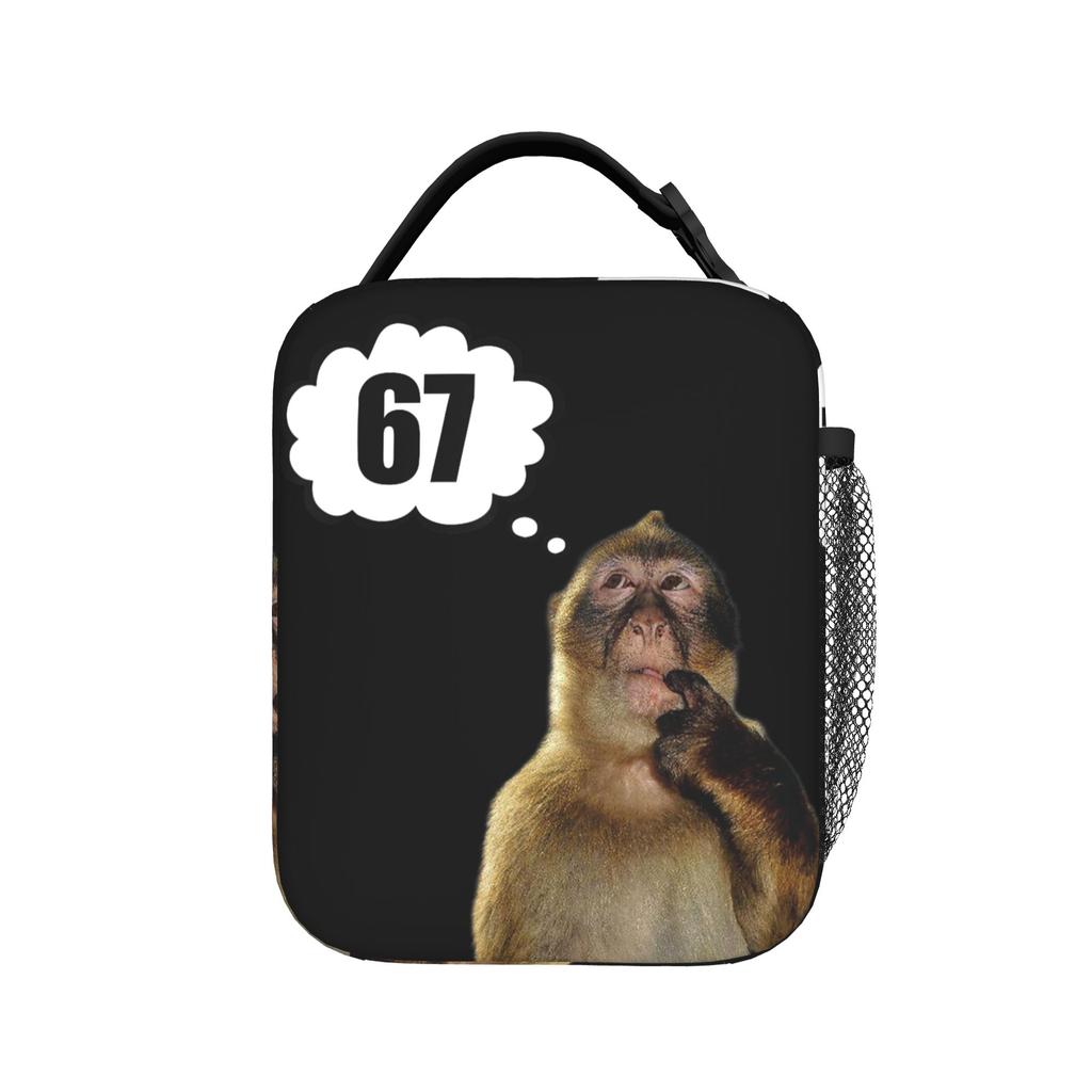 Thinking Monkey Meme Insulated Lunch Bag for Men Women Food Container Bags Portable Cooler Thermal Bento Box For Picnic