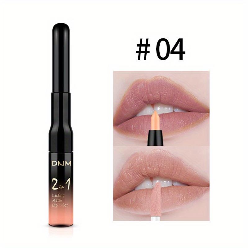 Rossetto a tazza antiaderente Rossetto colorato facile da applicare Lucidalabbra a doppia estremità Matita per labbra Smalto per labbra due in uno