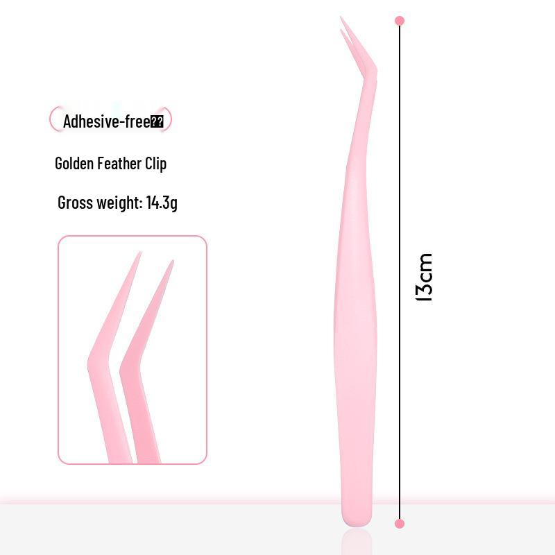 Non-stick High Precision Eyelash Tweezers Set - Glue-Free, Flat Head for Upper & Lower Lashes