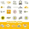 50 Small Size 4cm Text Stickers Sunflowers Water Cup Trolley Box Motivational Text Stickers