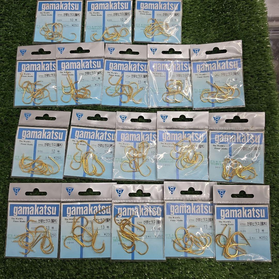 Used Gamakatsu Gamafirasu Fishhook No. 10, No. 11, No. 12, No. 13 Set