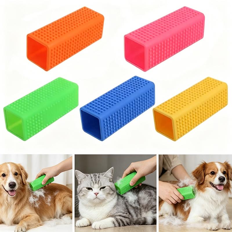 Pet Hair Removal Brush Car Animal Brush Dog Cat Hair Removal Effective Pet Hair Silicone Hollow Rubber Cleaning Brush GSZ01