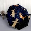 1pc Space Cats Automatic Open/Close Umbrella, Windproof, Folding Compact Umbrella with Lightweight Design for Women/Men146