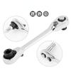 Portable 1/4 Inch Double Ended Quick Socket Ratchet Wrench Screwdriver Bit Spanner Two-way Adjustable Hand Tools XYZ