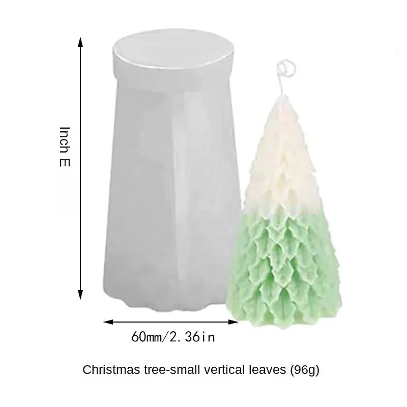 3D Christmas Tree Silicone Mold DIY Aromatherapy Candle Mold Crystal Dropper Design Small Leaf Cedar Tree Craft Decoration