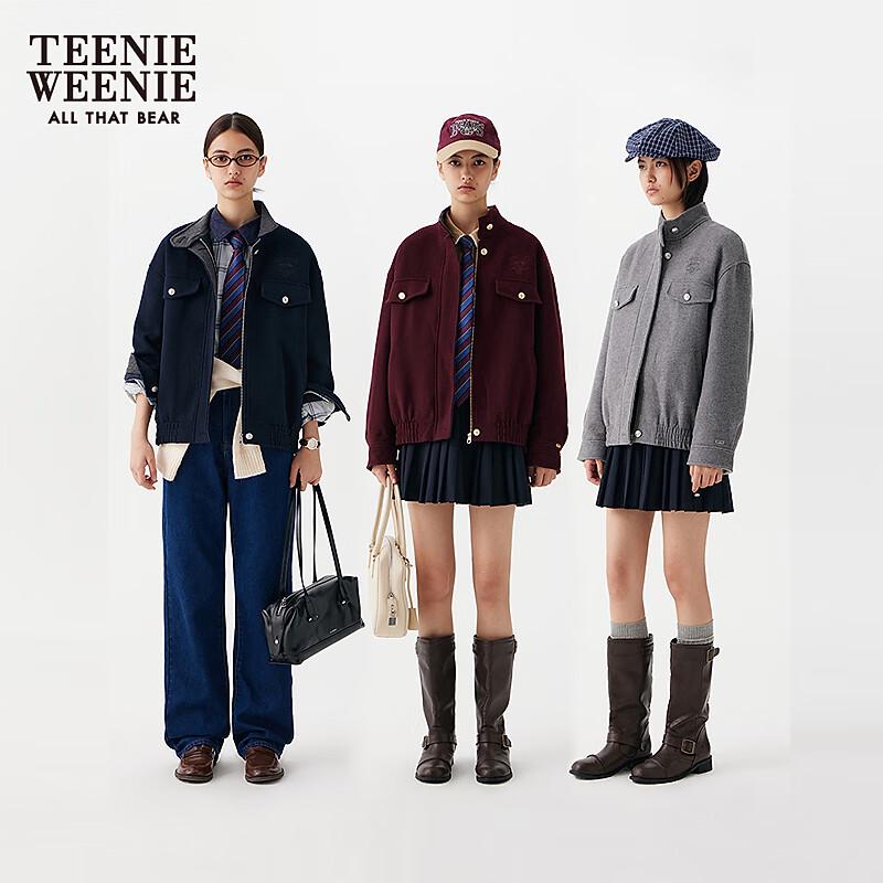 Teenie Weenie Women's Retro Stand-Collar Sweater Coat