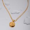 Europe and America INS Internet celebrity fashion necklace jewelry 18k gold plated stainless steel Cupid angel pendant pearl