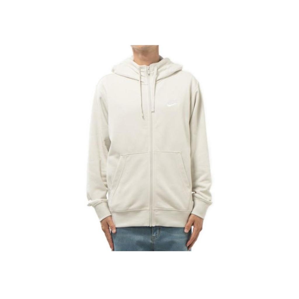 Nike Einfarbiges Kapuzen-Sweatshirt mit Reißverschluss, lange Ärmel, Herren-Oberteile, Weiß BV2649-072