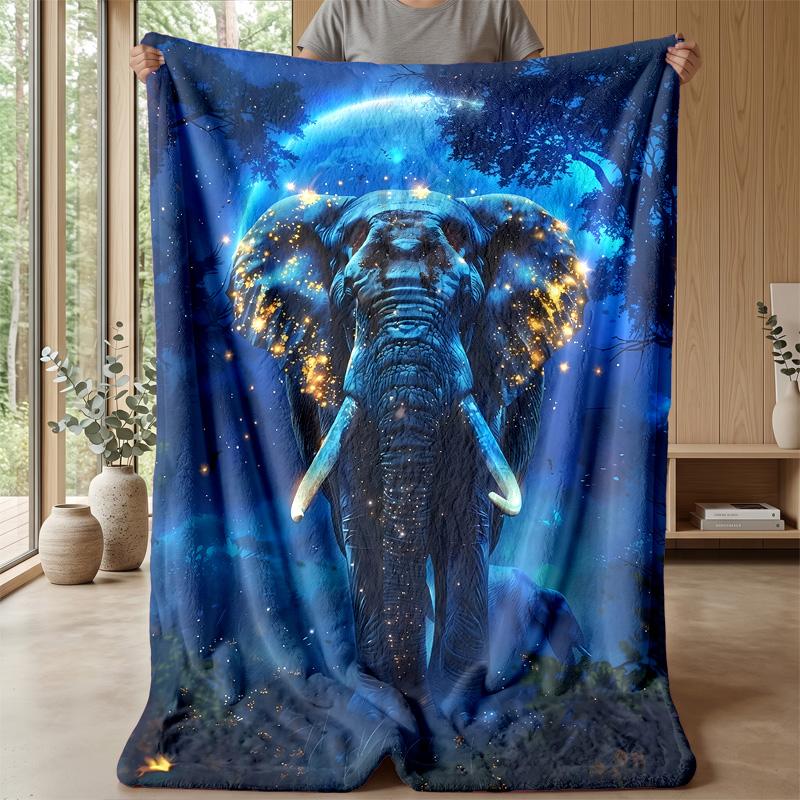 Mechanical Elephants and Butterflies Theme blanket Lightweight Warm Flannel Blanket Decorative Throw Blanket for Home Decoration