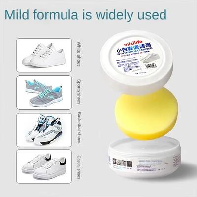 1Pcs White Shoes Cleaning Cream With Spge Multifunctial No-wash Shoes Stains Removel Special Household Shoes Cleaner Kit