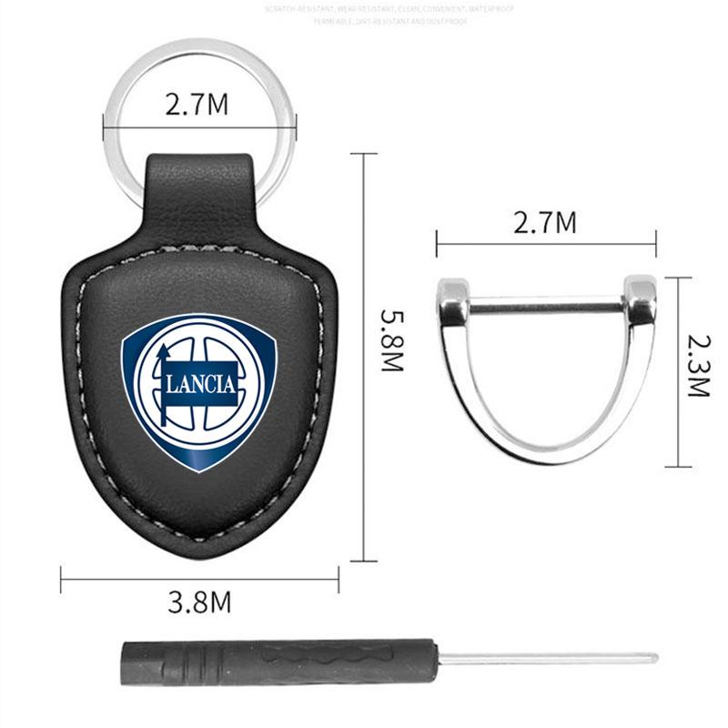 Car smart key case cover key wallet keychain shield shape Pendant ring for Lancia ypsilon delta musa nera thema STRATOS Y Phedra