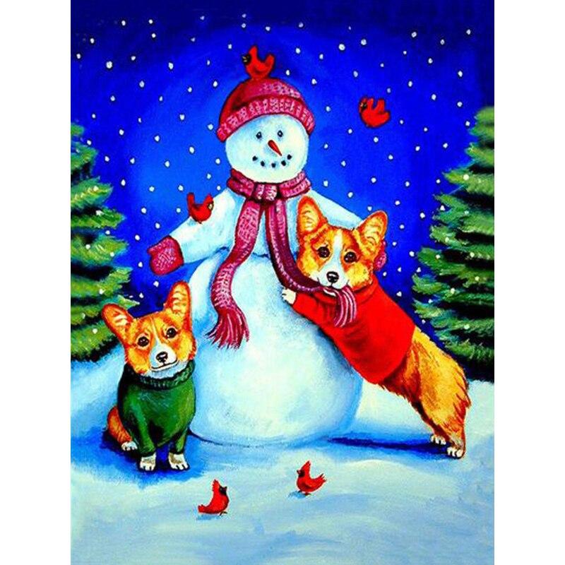 Novo 5D DIY Pintura Diamante Boneco de Neve Bordado Diamante Natal Ponto Cruz Rodada Completa Broca Artesanato Decoração de Casa Arte Presente