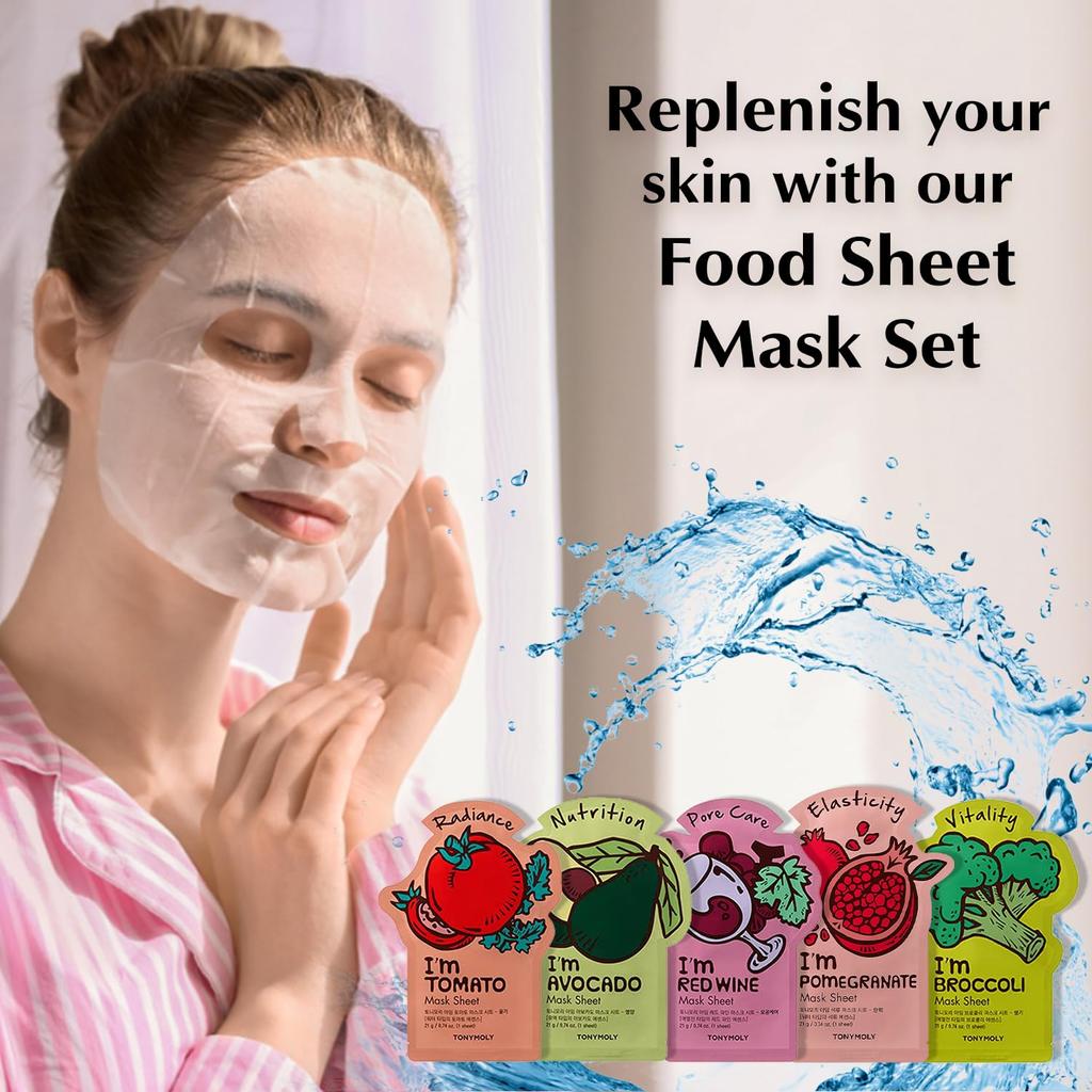 Tonymoly I'M Real Super Food Tuchmasken-Set (Packung mit 5)
