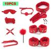 BDSM Bondage Set Sex Product Erotic Toys For Adults Games Plush Leather Handcuffs Nipple Clamps Gag Whip Rope Anal Plug