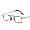 Retro Folding Reading Glasses For Men / Women Metal Frame Anti-Blue Light Eyeglasses With Free Case