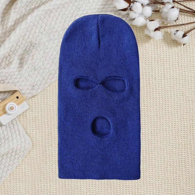 Warm cycling headgear Three-hole knitted hat Outdoor wool hat Outdoor windproof ski hat