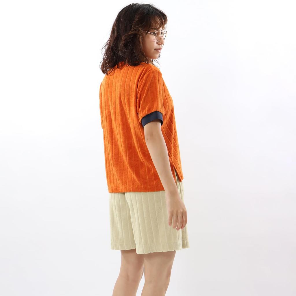 Short Sleeve Ribbed Embroidery One Point Logo Polo Shirt Casual Dark Orange [Champion] Women's CW-Z308