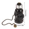 White Black Bakelite L5-15R Us To E26 Light Bulb Socket With 15Cm Pull Chain Switch America Lamp Holder Conversion Base