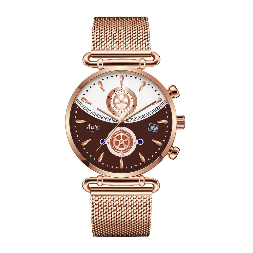 Aishy Waterproof Stainless Steel Couple Quartz Watches - Hot-Selling New Model for Students