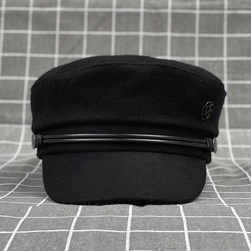 French Black Hat Male And Female Tide Youth Japanese Internet Celebrity Retro British Painter Bere Octagonal Hat