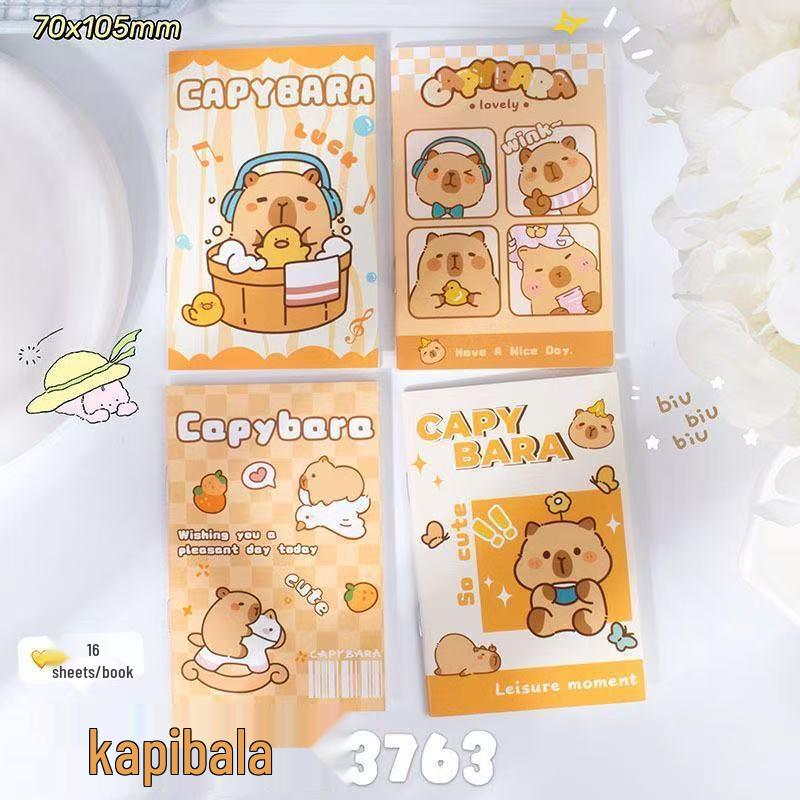 Cartoon Capybara Pocket Notebook: Cute Lined Journal for Students