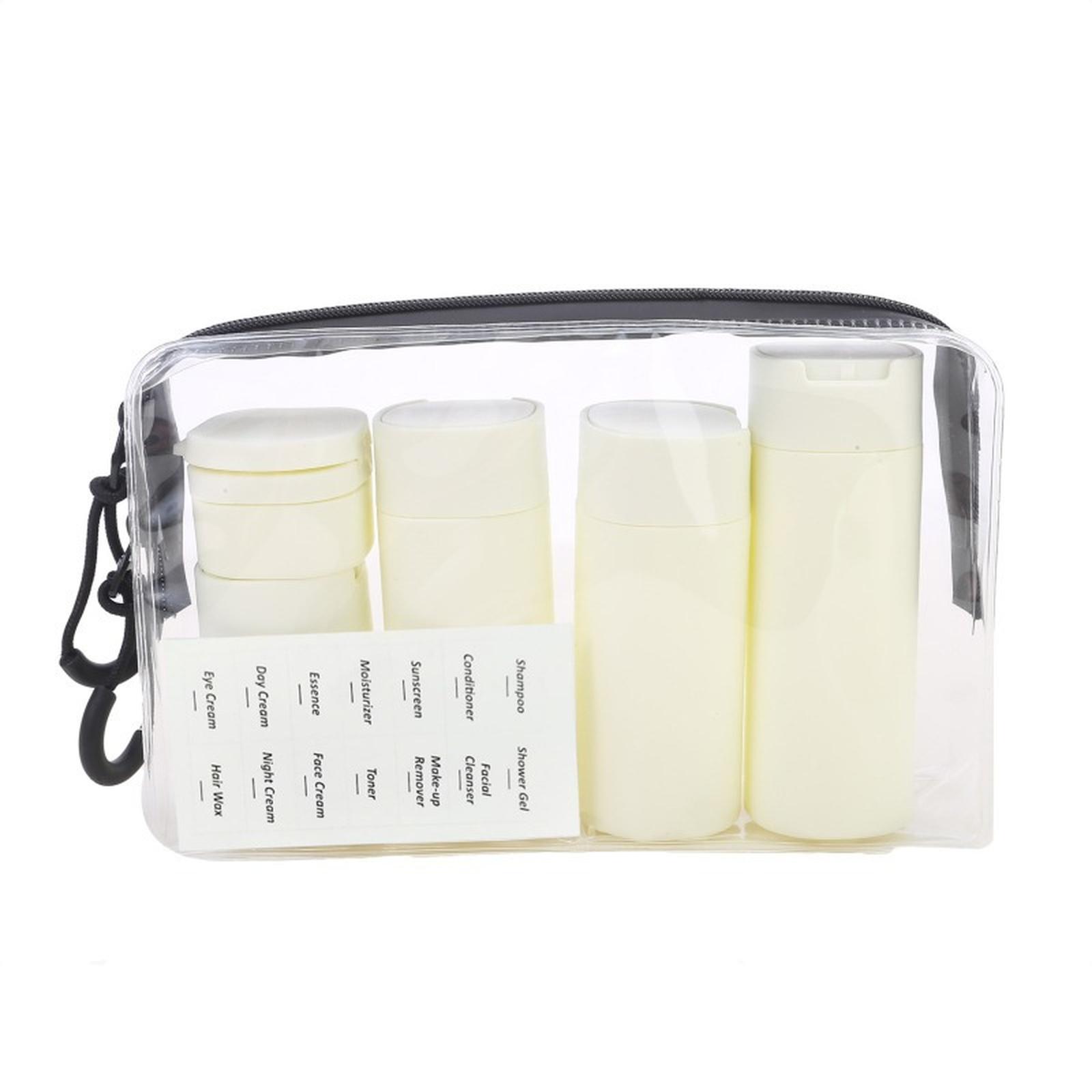 

PE Cosmetic Bottles Travelling Set Shampoo Shower Gel Empty Bottle Lotion Bottles Cream Refillable For Toiletries one size білий