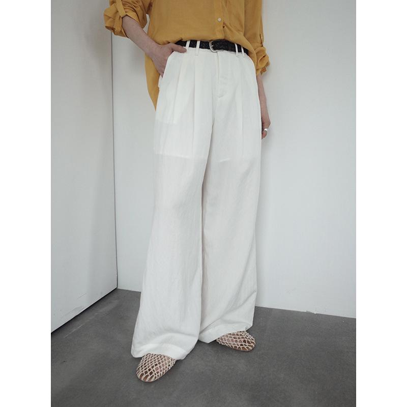 MMC DITION Women s Lyocell Loose Fit Wide-Leg Pants - High-End Spring Casual Wear Small