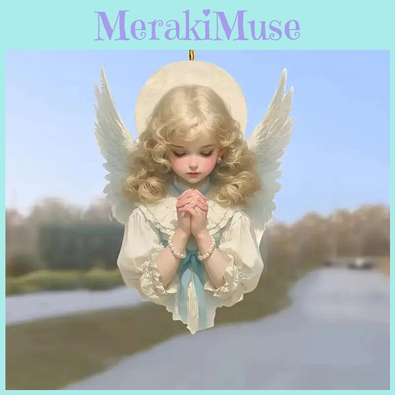 Entzückender Engel Acryl Anhänger Auto Innenraum Rückspiegel Dekoration Schlüsselanhänger