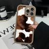 Custodia per telefono marrone con motivo mucca creativa adatta per iPhone 17 16 15 14 13 12 11 Pro/Max/Plus cover posteriore anti-caduta e anti-urto