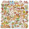 50 Cartoon Christmas Stickers for Laptops, Notebooks, Guitars, and DIY Projects