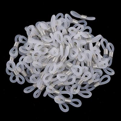 100 Pieces Eyeglass Chain, Strap, Holder Ends Non Skid Silicone Ring/ Loop /Retainer Accessory