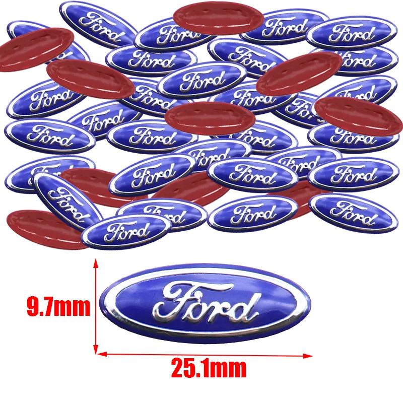 KLYD4 Car 50pcs 100pcs Ford 17.4mm 20.4mm 23.6mm 25.1mm 3D Aluminum Logo Key Fob Decoration Emblem Auto Key Badge Sticker Accessories