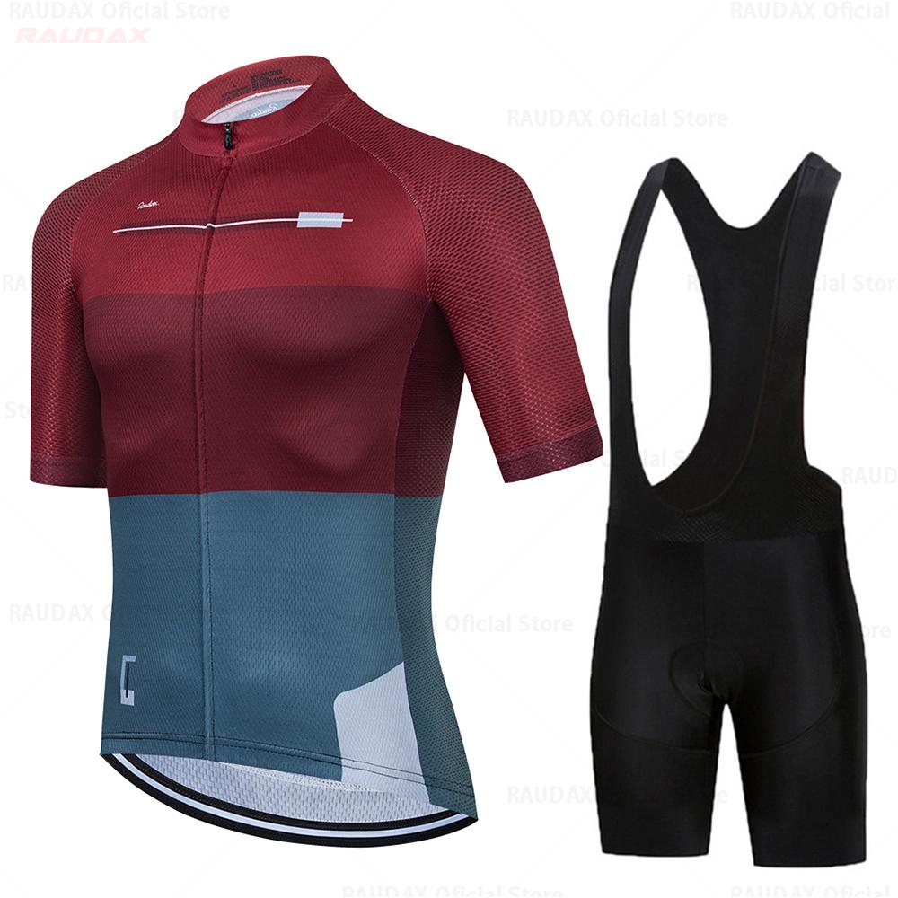 Raudax 2025 Summer Cycling Jersey Set Breathable MTB Twelve Colors Cycling Clothing Mountain Bike Wear Maillot Ropa Ciclismo
